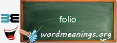 WordMeaning blackboard for folio